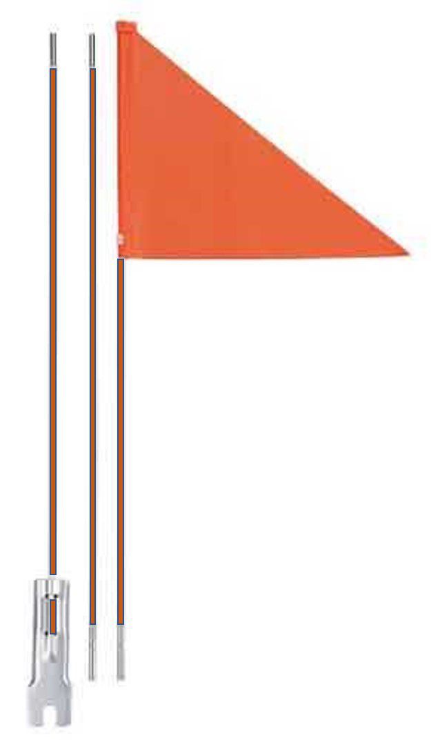 icetoolz flag 2 parts orange fibreglass 150cm 52g0