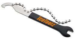 IceToolz Pedal Wrench, Hook and Chain Whip, Multi speed 1/2x3/32, #34S4